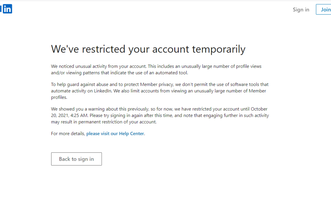 Why do you get blocked by LinkedIn? (part 2)